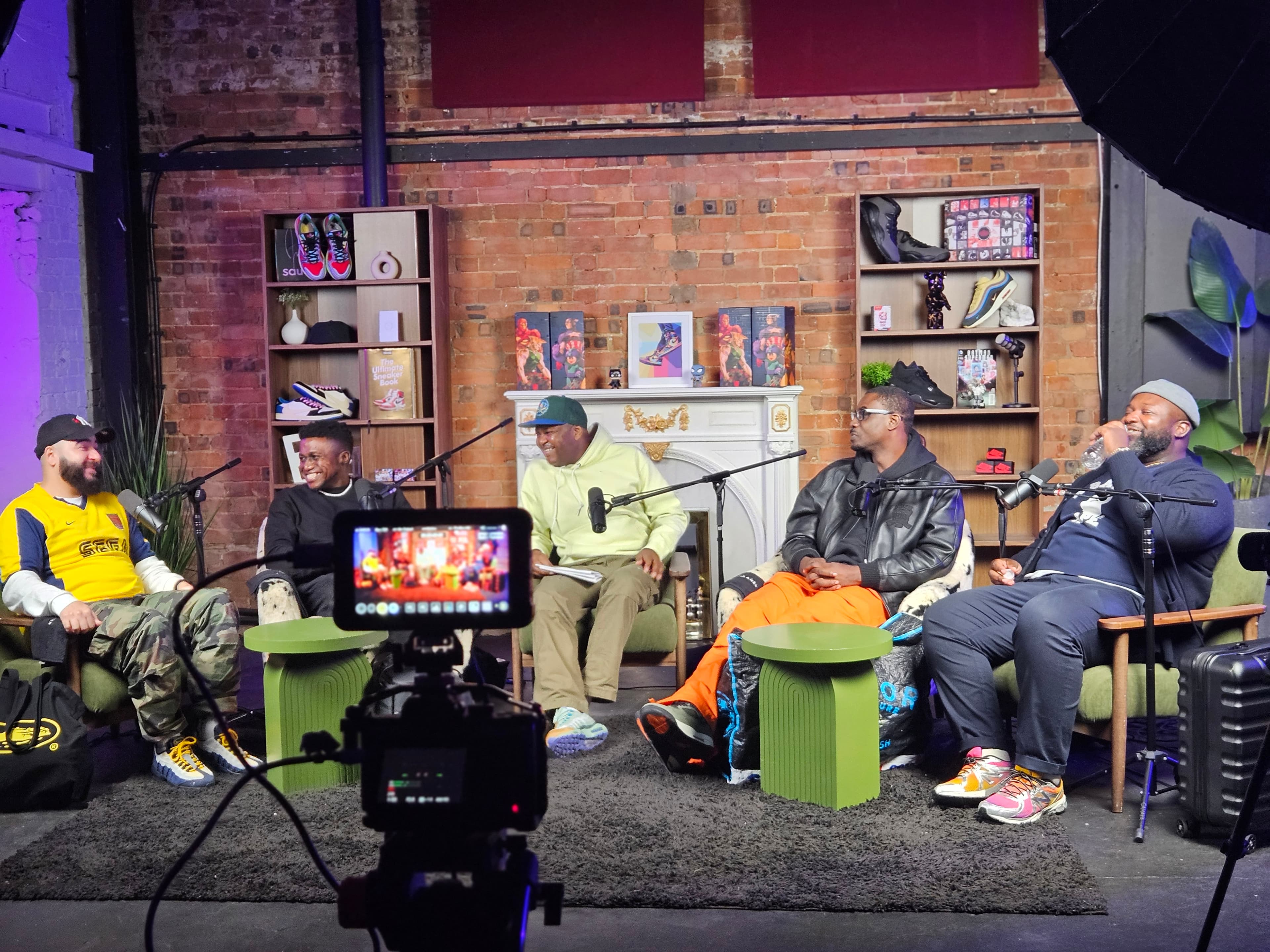 Production camera in foreground — UK Sneaker of the Year panel in session